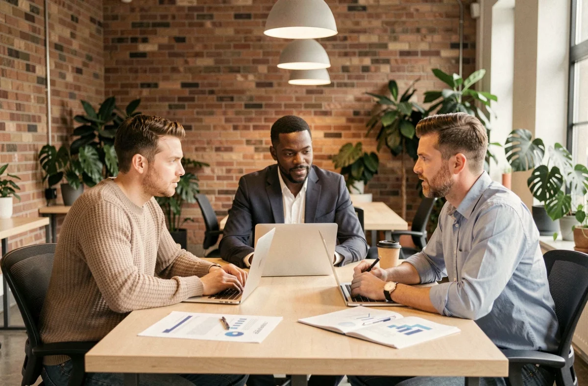 Équipe de professionnels travaillant dans un espace de coworking moderne, représentant les secteurs dynamiques en matière de recrutement en France en 2024